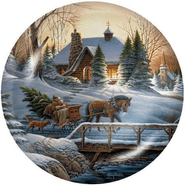 Федоскинская живопись зимний пейзаж