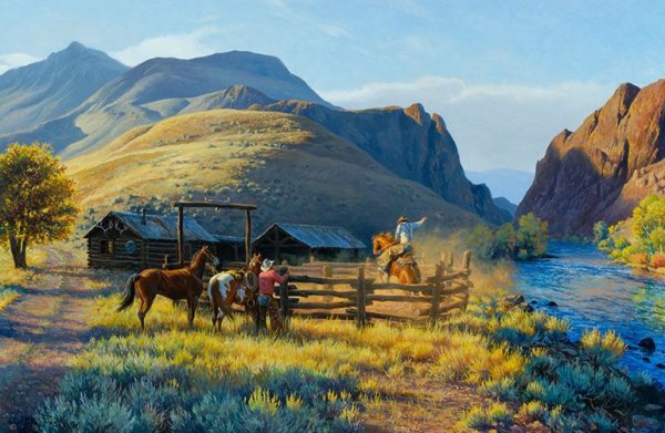Дикий Запад пейзаж живопись