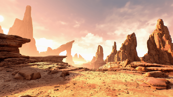 Скалы в пустыне арт