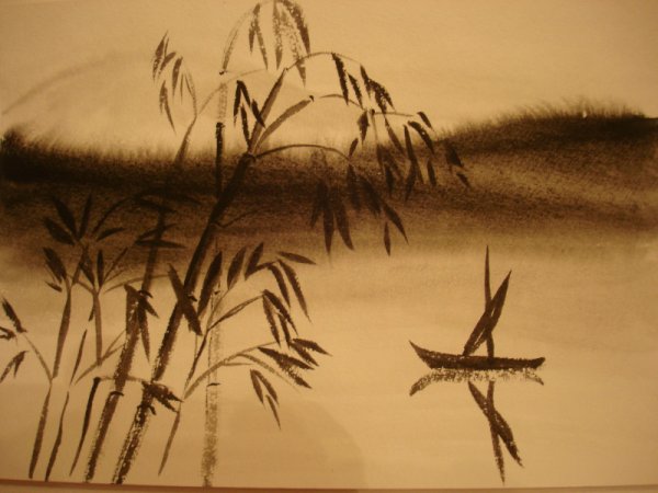 У син пейзажи с озерами