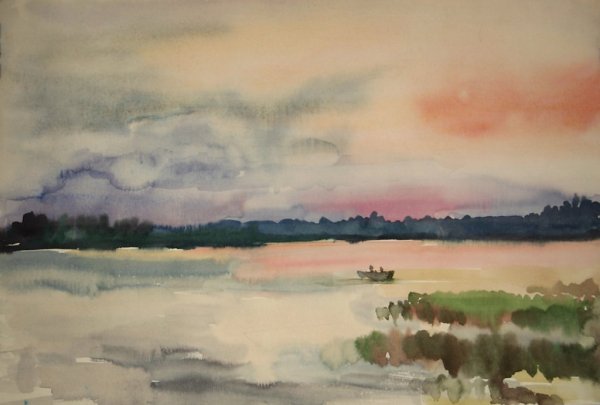 Этюды на состояние природы акварелью