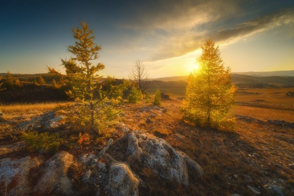 Байкал осень Тажеранские степи