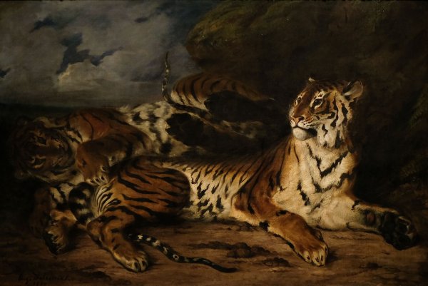 Эжен Делакруа молодая тигрица со своей матерью