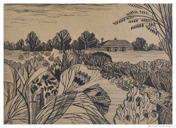 Стилизованный графический пейзаж