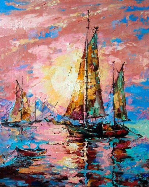 Картины мастихином море