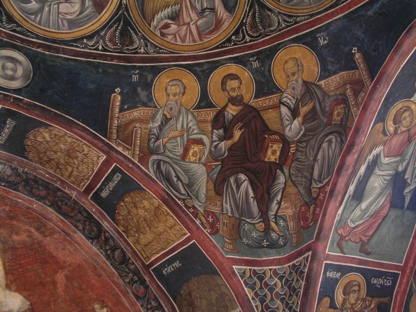 Фреска пророки Византия