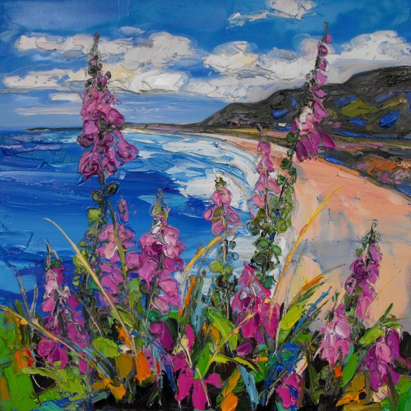 Пейзаж море мастихином