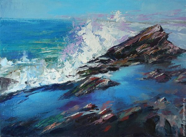 Живопись масло мастихин море