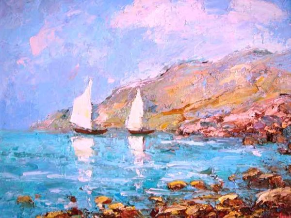 Морской пейзаж мастихином Импрессионизм
