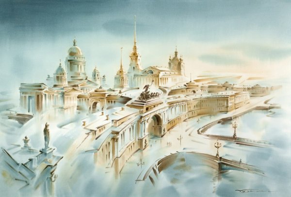 Константин Кузема акварель