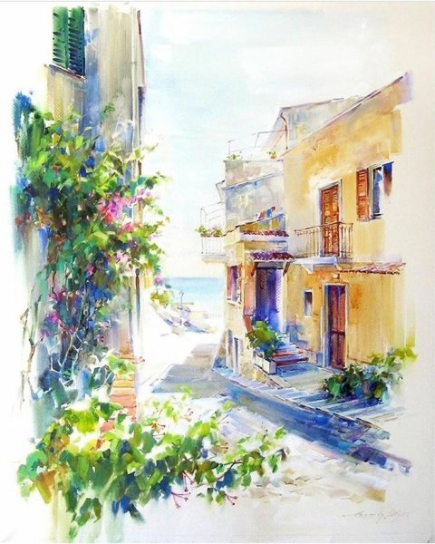 Картины Олега Тимошина акварель