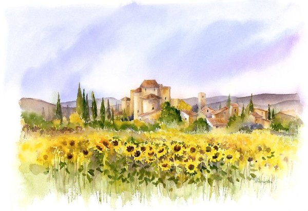 Средиземноморский пейзаж мастихином