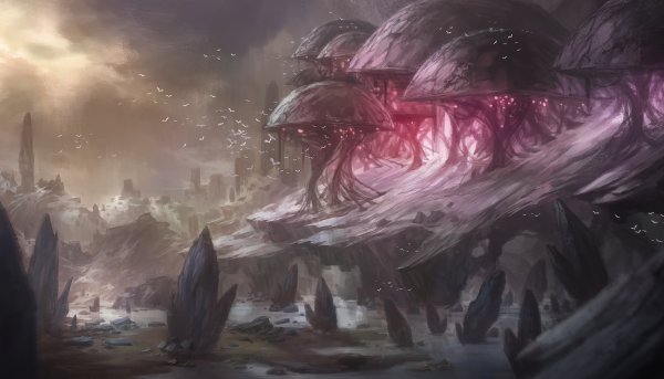 Инопланетный пейзаж живопись