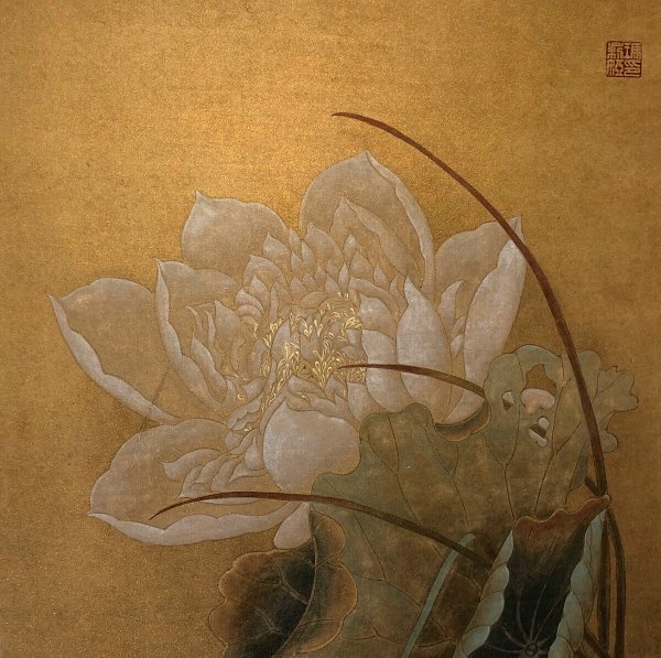 Китайская живопись гунби Лотос