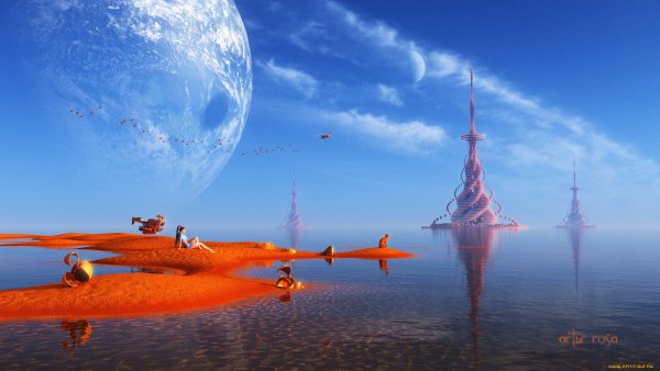 Фантастический пейзаж рисунки