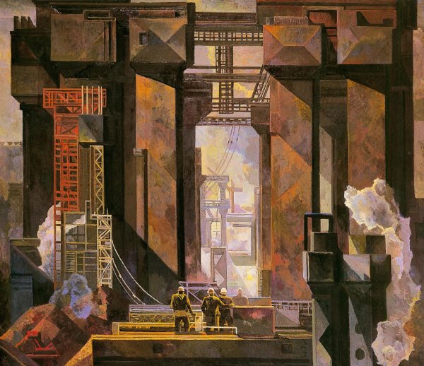 Индустриальный пейзаж Валерий Бендер «утро»