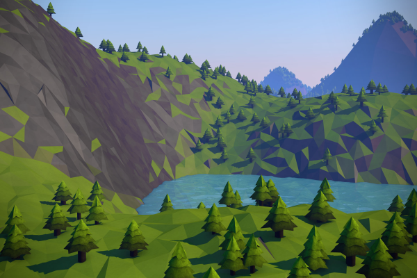 Пейзаж в стиле Лоу Поли