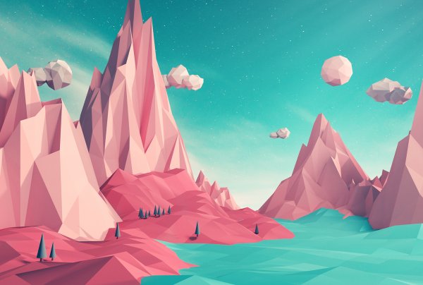 Low Poly пейзаж