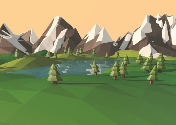 Низкополигональные горы