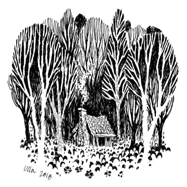 Линогравюра лес