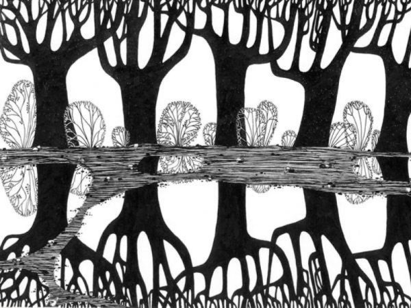 Графическая композиция городской пейзаж