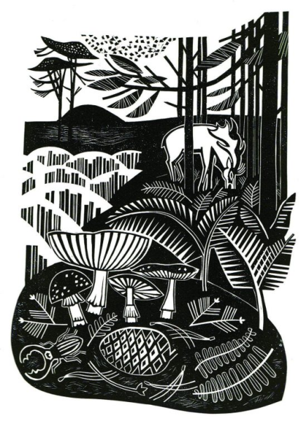 Линогравюра архитектура Питер