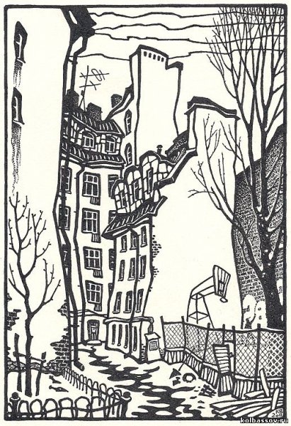 Стилизованный пейзаж Графика