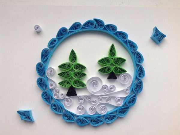 Квиллинг зимние картины