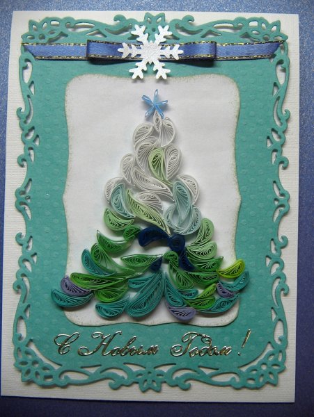 Зимнее панно квиллинг