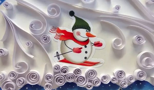 Квиллинг зимний пейзаж