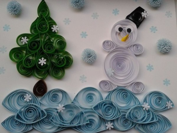 Зимний квиллинг для детей