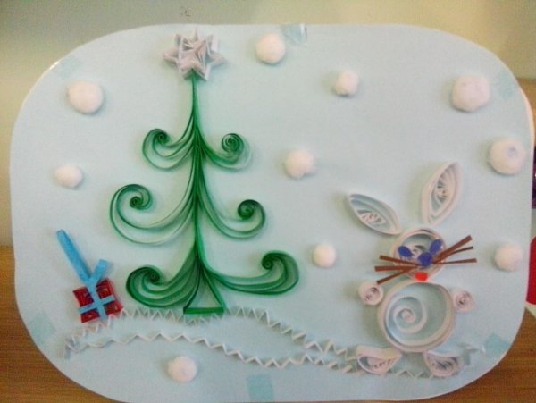 Квиллинг зимние картины