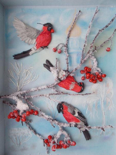 Открытка квиллинг зиму