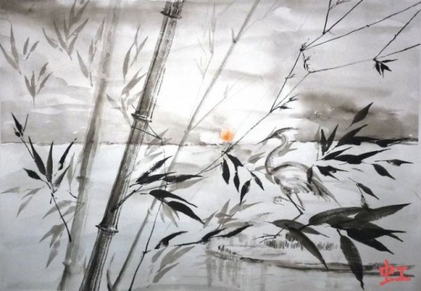 Суйбокуга Суми-э живопись тушью