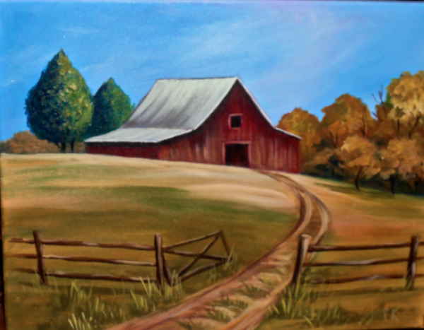 Сельский пейзаж рисунок