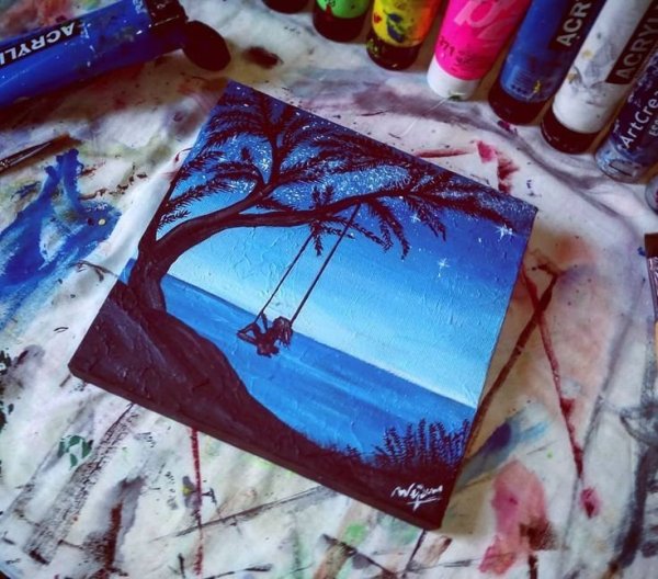 Ночное небо маркерами