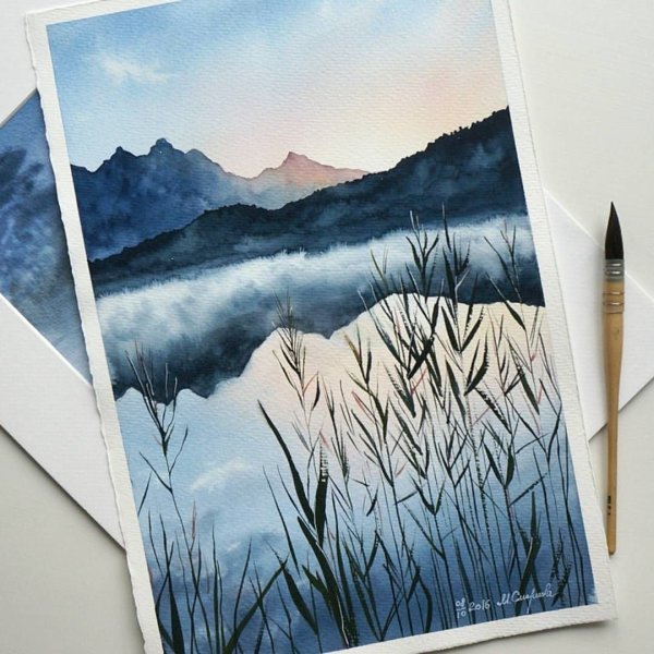 Пейзажи акварелью в скетчбуке