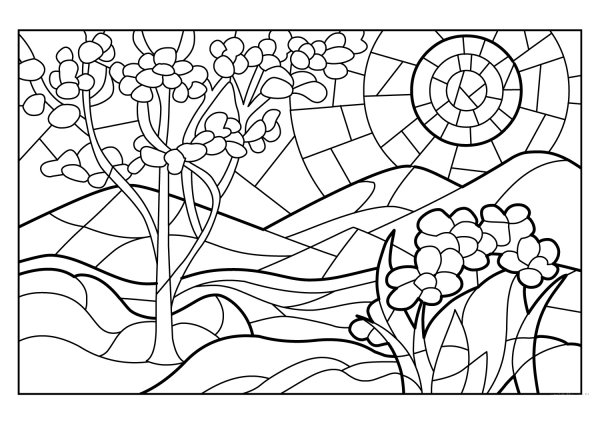 Витражи для раскрашивания детям