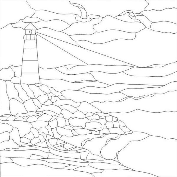 Контуры пейзажей для рисования