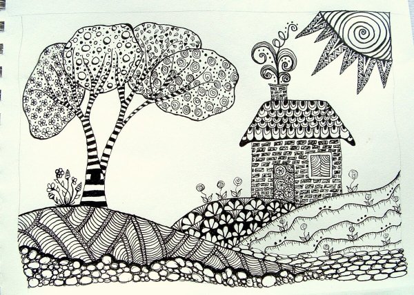 Зентангл пейзаж