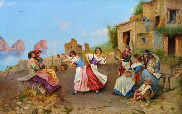 Дети под дождем живопись