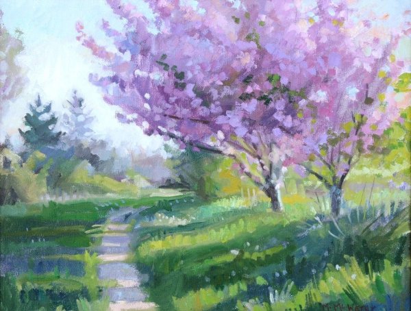 Весенний пейзаж пастелью