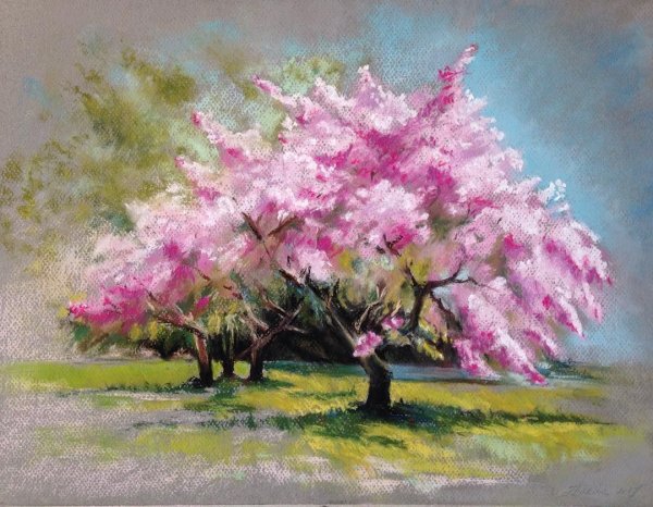 Весна масляной пастелью