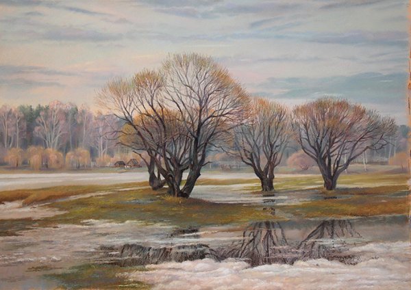 Декоративный пейзаж пастелью