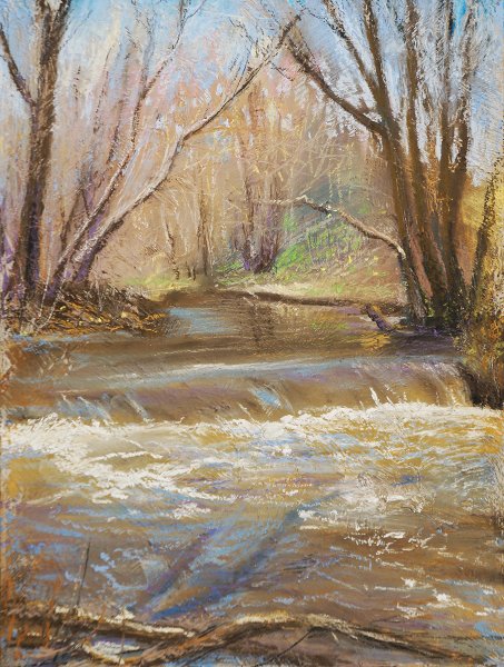 Пейзаж пастельными карандашами