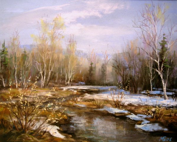 Весна масляной пастелью