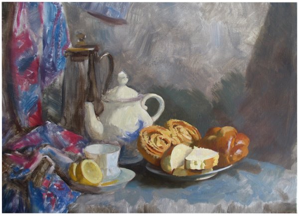 Натюрморт мастихином лимон