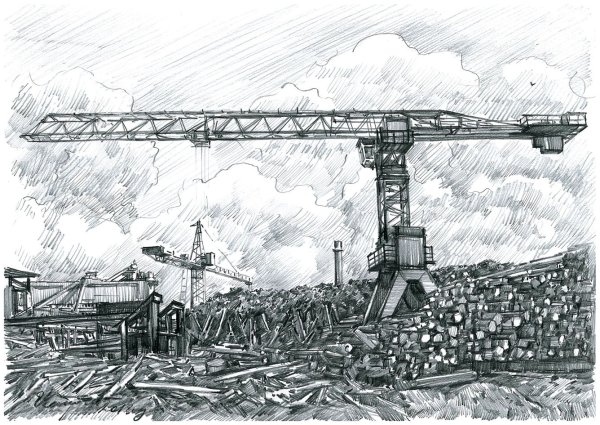 Зарисовка индустриального пейзажа