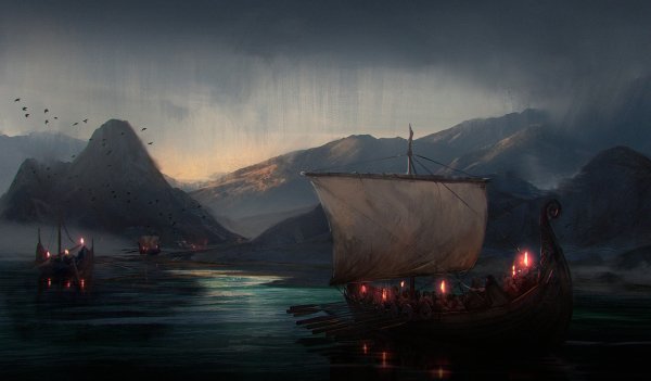 Деревни Скандинавии Викинги