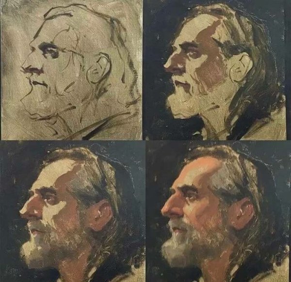 Подмалевок гризайль